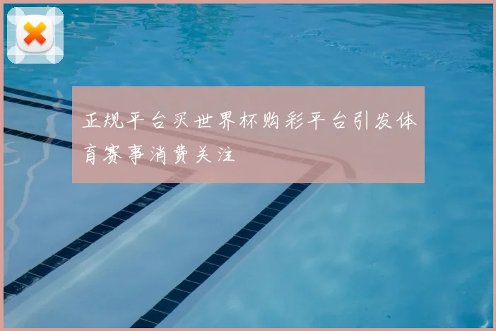 正规平台买世界杯购彩平台引发体育赛事消费关注
